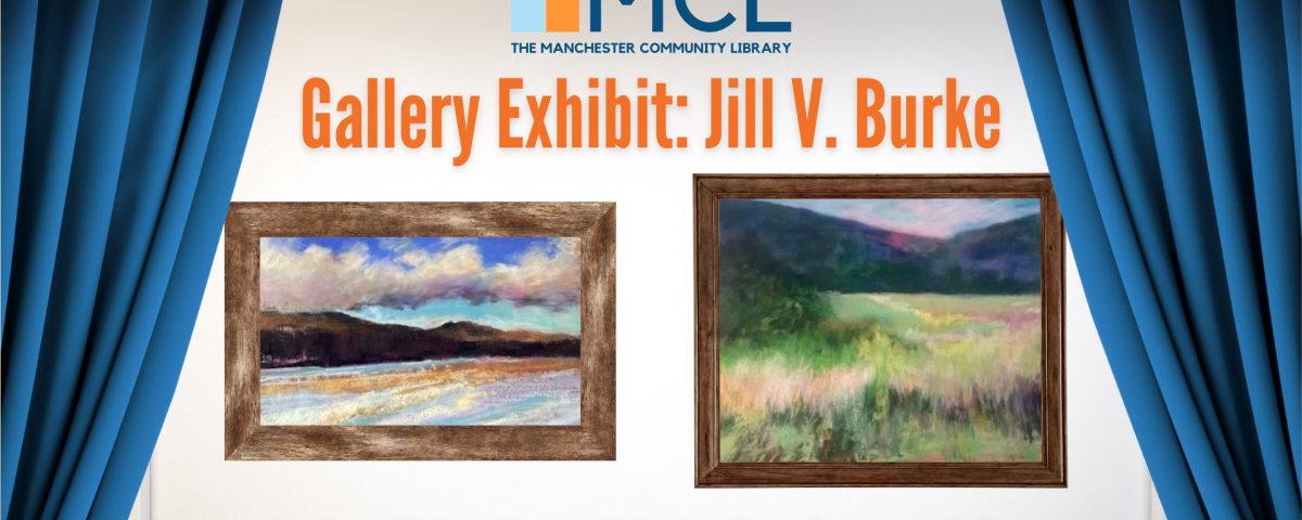 Promotional Image for the display dates for artist Jill V. Burke's gallery show.