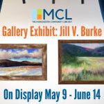 Promotional Image for the display dates for artist Jill V. Burke's gallery show.