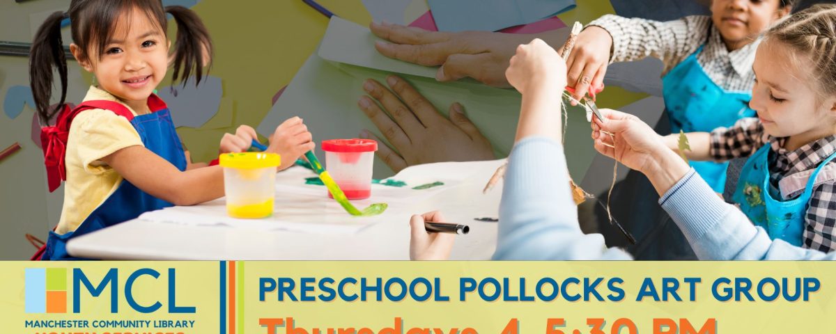 An advertisement for Preschool Pollocks art group