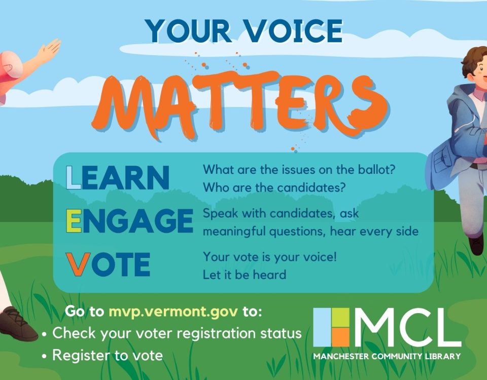 Graphic with two young protesters. Text reads, Your Voice Matters, with information on how to engage civically, as outlined in the post below.