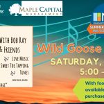 Promotional image for the summer music series concert of Wild Goose Chase. Features the Wild Goose Chase logo next to the event details.