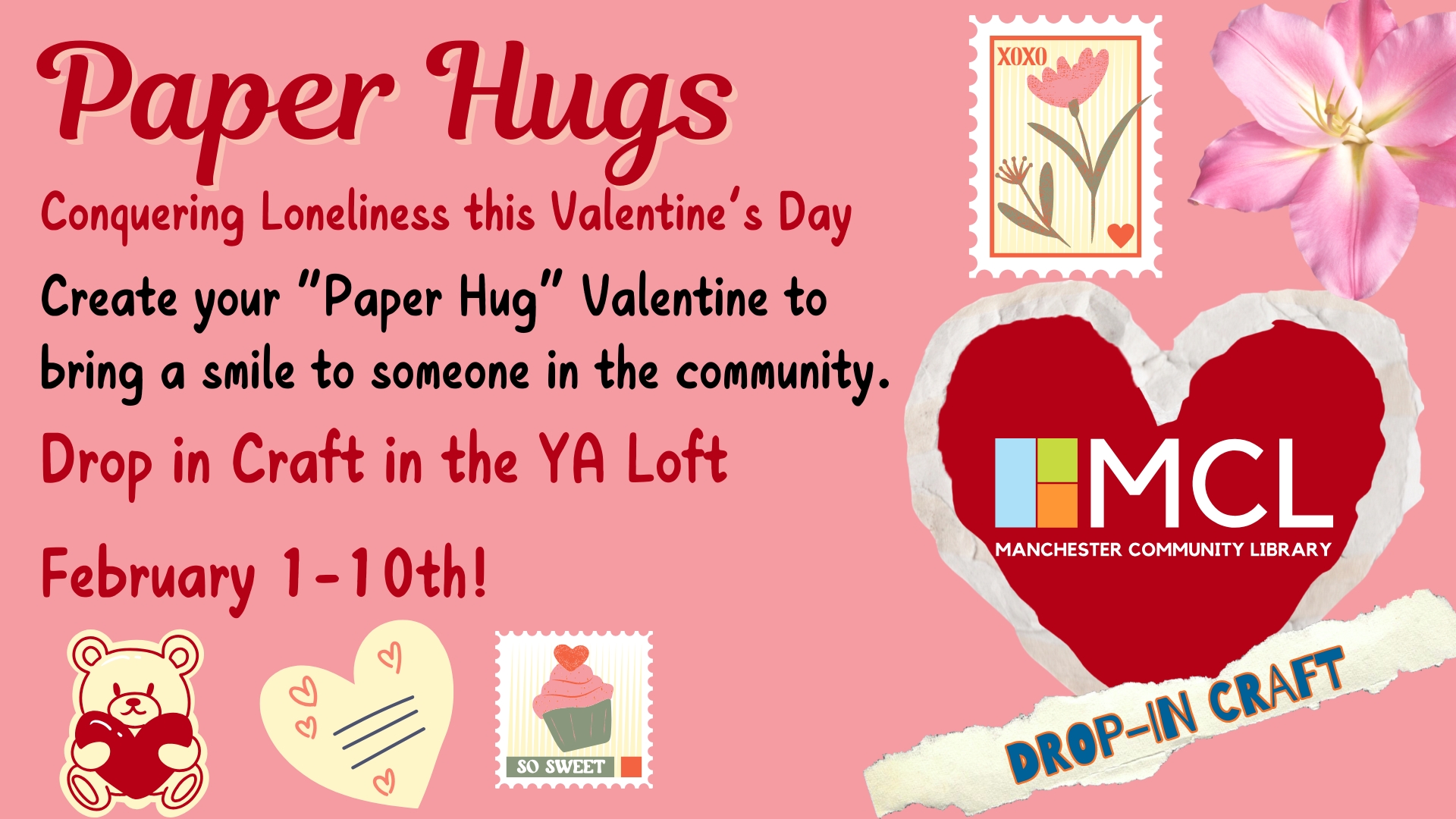 MCL Collecting “Paper Hugs” for Bennington County Feb. 1 – 10